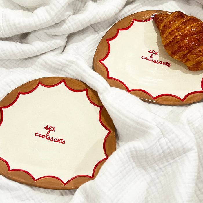 "sex & croissants" Dessert Plates/Set of Two