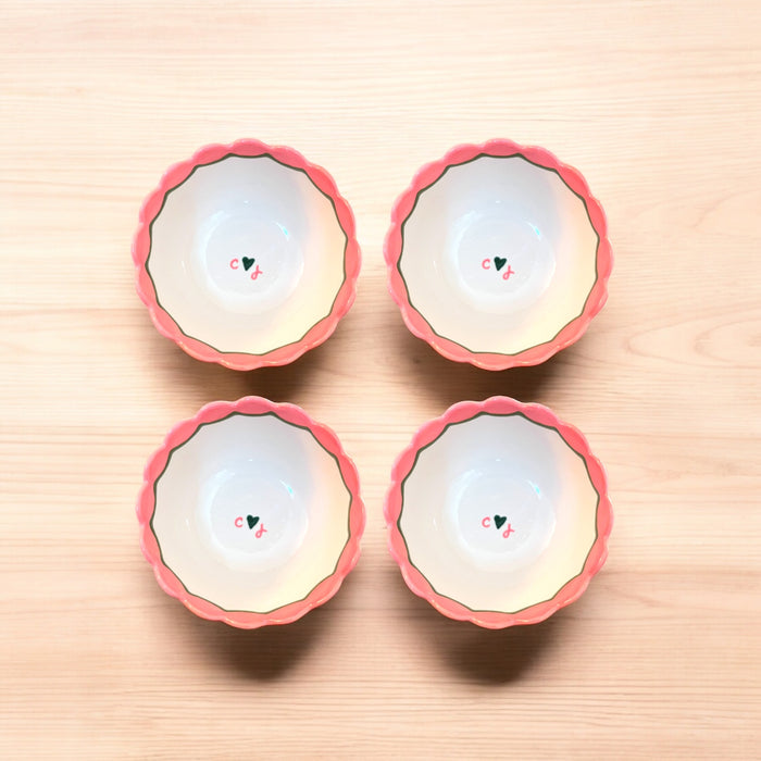 Hand-painted Custom Initial ♥️ Bowls/Set of Four