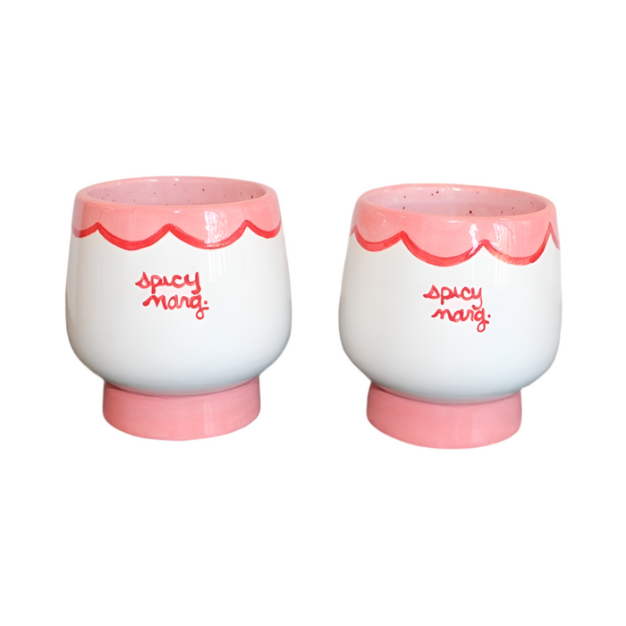 Hand-painted "spicy marg" Cups/Collection of Two