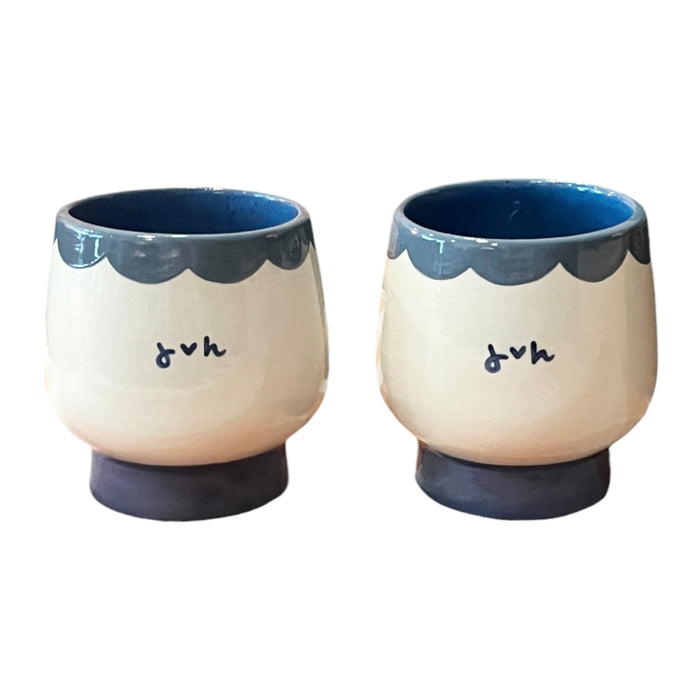 Hand-Painted Initial Cups/Collection of Two